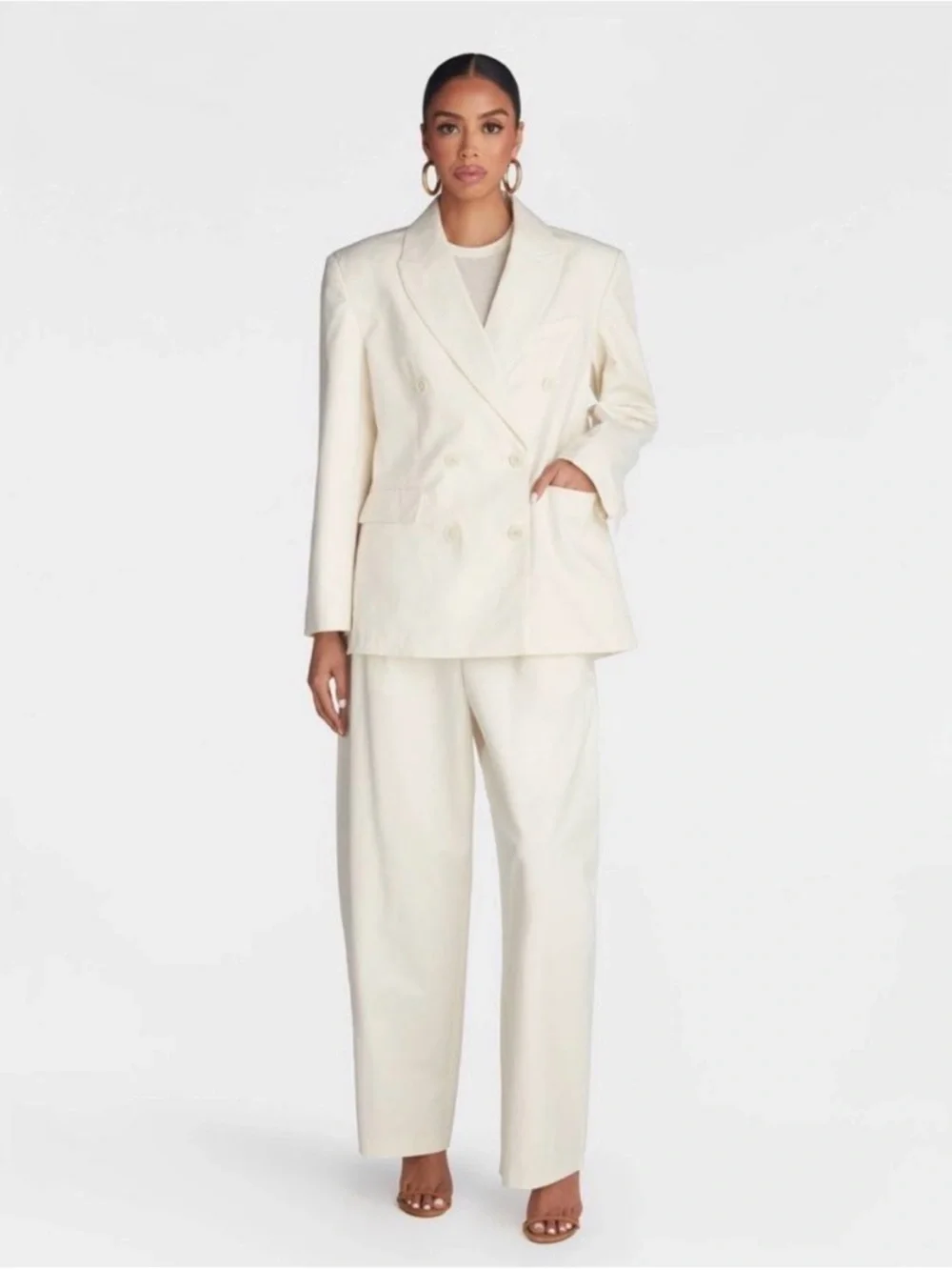 🌻NEW w/tag KBB by KAHLANA The David Blazer Cream Oversized Size Medium